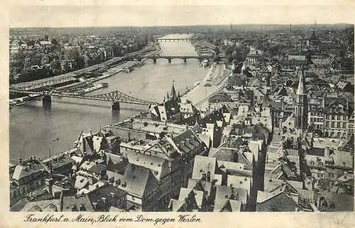 Germany Frankfurt am Main panoramic cityscape towards west