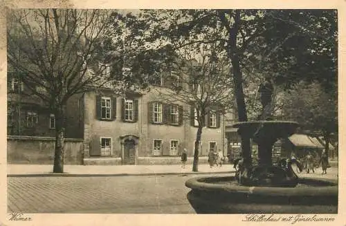 Germany Weimar Schillerhaus mit Gansebrunnen