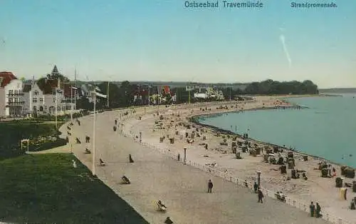Germany postcard Ostseebad Travemunde strandpromenade