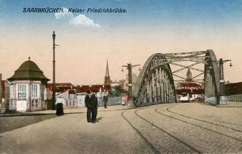 Germany postcard SaarbruckenKaiser Friedrichbrucke
