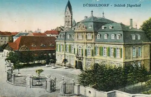 Germany postcard Dusseldorf schloss Jagerhof