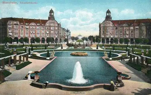 Germany postcard Mannheim Arkadenhauser