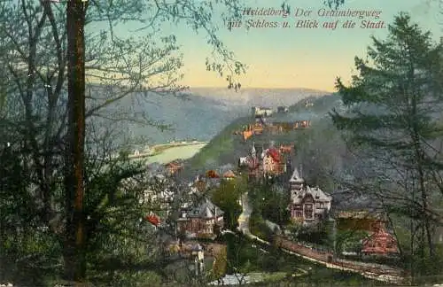 Germany postcard Heidelberg der Graimbergweg