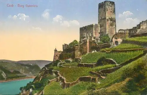 Germany postcard Caub Burg Gutenfels citadel