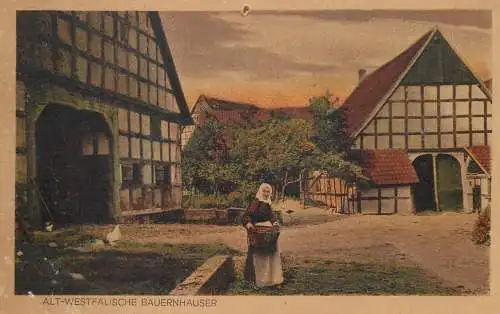 Germany postcard Alt Westfalische Bauernhauser