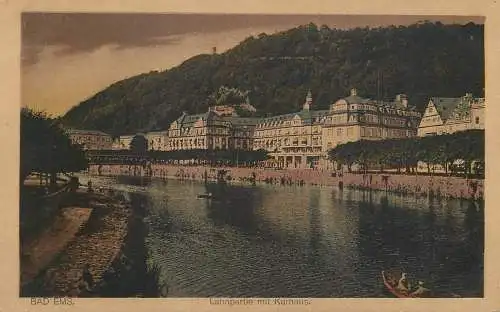 Germany postcard Bad Ems Lahnpartie mit Kurhaus