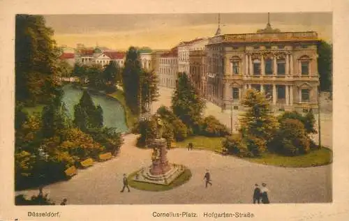 Germany postcard Dusseldorf Cornelius Platz Hofgarten Strasse