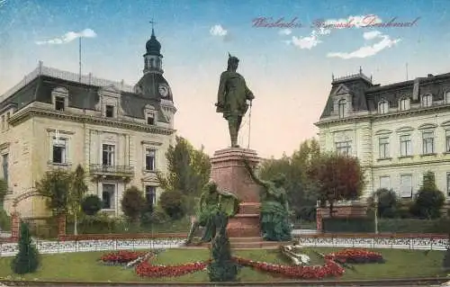 Germany postcard Wiesbaden Bismark denkmal