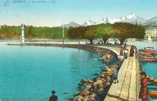 Switzerland postcard Genève la Jetee