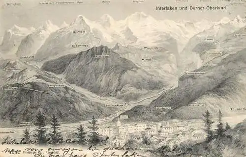 Switzerland postcard Interlaken und Berner Oberland