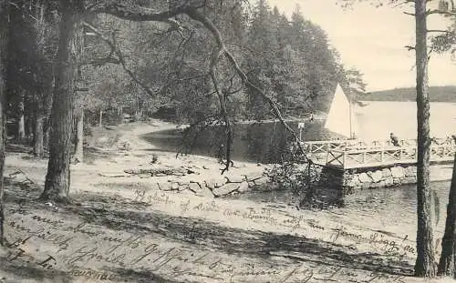 Switzerland postcard Basel landscape dock