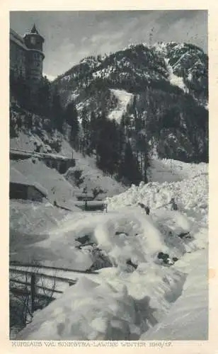 Switzerland postcard Kurhaus val Sinestra Lawine winter 1916