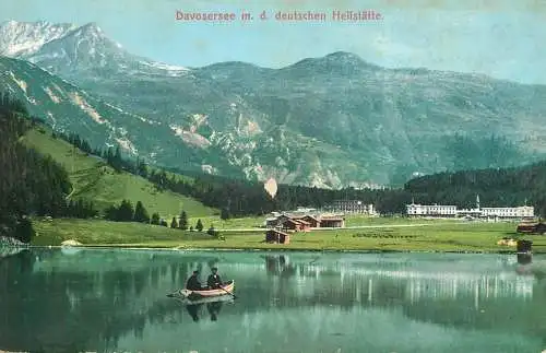 Switzerland postcard Davosersee deutschen Heilstatte