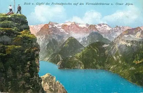 Switzerland postcard blick v Gipfel des Frohnalpstockes auf den Vierwaldstattersee Urner Alpen