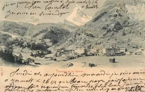 Switzerland postcard Zermatt et le Cervin