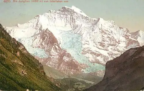 Switzerland postcard die Jungfrau von Interlaken aus