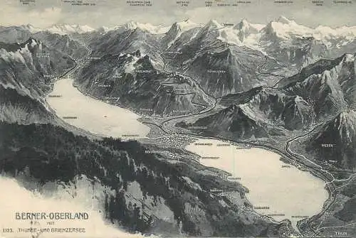 Switzerland postcard Bern Oberland mit Thuner und Brienzersee