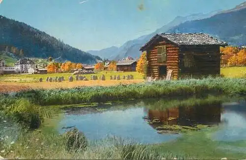 Switzerland postcard Samader 1923 cottage