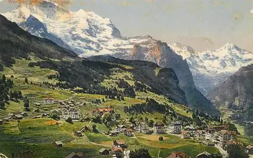 Switzerland postcard Wengen und die Jungfrau