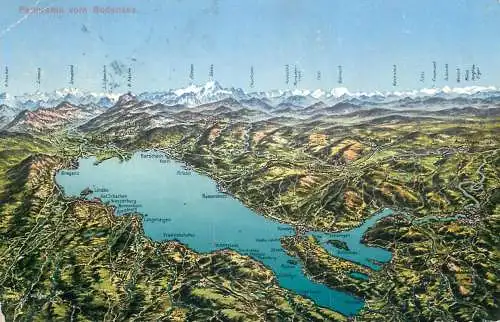 Switzerland postcard panorama vom Bodensee