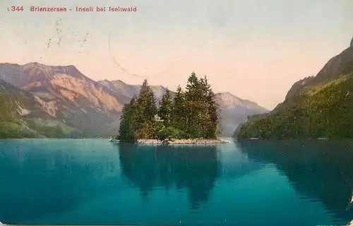 Switzerland postcard Brienzersee Inseli bei Iseltwald