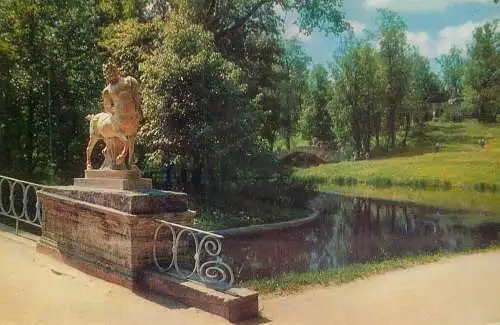 Russia Pavlosk view of Slavianka by the Centaur bridge