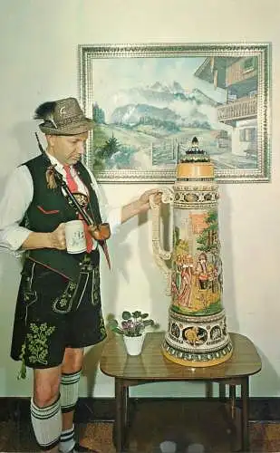 USA Frankenmuth MI Frankenmuth Bavarian Inn & man in Bavarian traditional costume