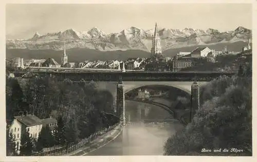 Switzerland postcard Berne et les Alpes