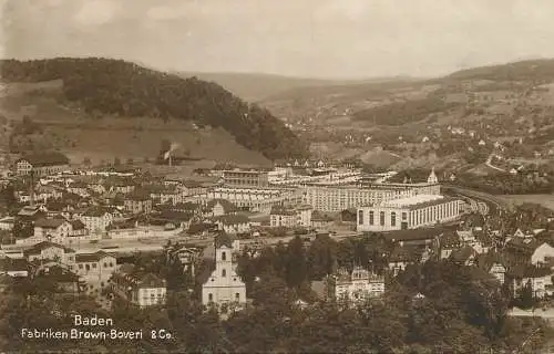 Switzerland postcard Baden Fabriken Brown Boveri
