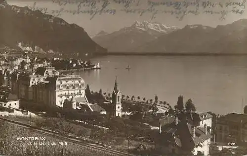 Switzerland postcard Montreux et la Dent du Midi