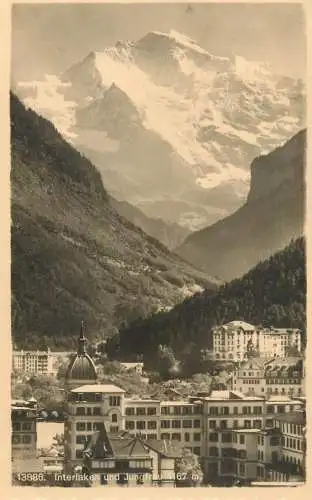 Switzerland postcard Interlaken und Jungfrau