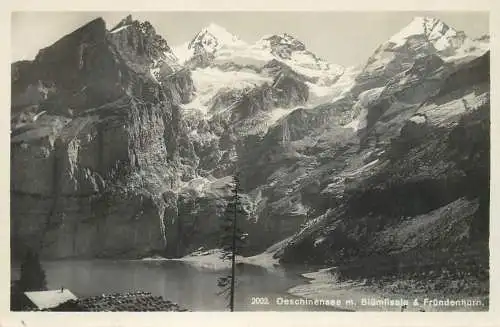 Switzerland postcard Oeschinensee blumlisalp Frundenhorn