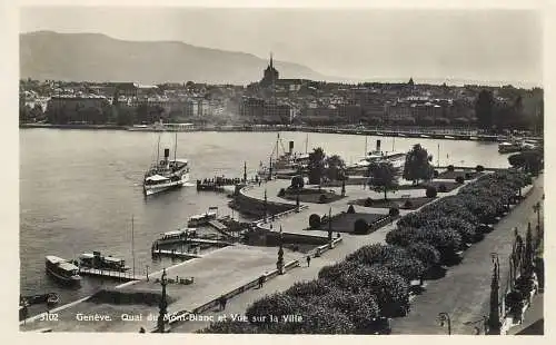 Switzerland postcard Genève quai du Mont Blanc