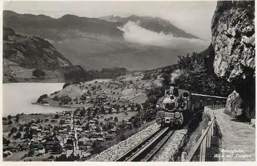 Switzerland postcard Brunigban blick auf Lungern