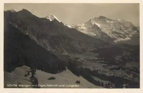 Switzerland postcard Wengen mit Eiger Monch und Jungfrau