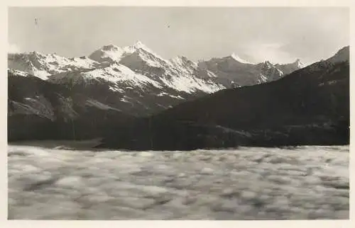 Switzerland postcard Montana Vermala mer de brouillard Weisshorn