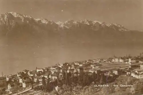 Switzerland postcard Clarens panorama