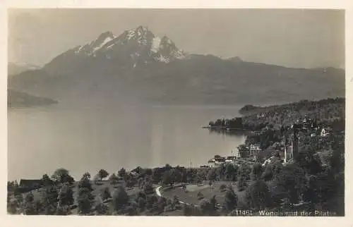 Switzerland postcard Weggis und der Pilatus