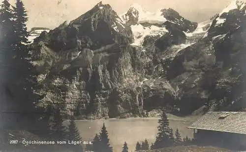Switzerland postcard Oeschinensee vom Lager aus