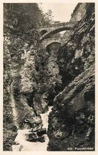 Switzerland postcard Pantenbrucke waterfall