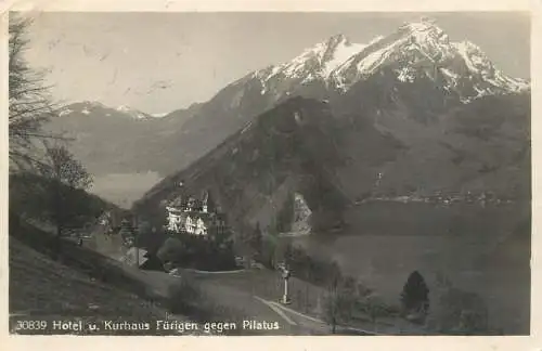 Switzerland postcard Hotel u. Kurhaus Furigen gegen Pilatus
