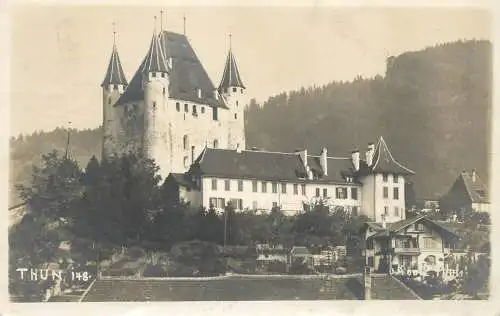 Switzerland postcard Thun castle