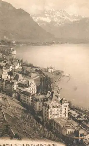Switzerland postcard Territet Chillon et Dent du Midi