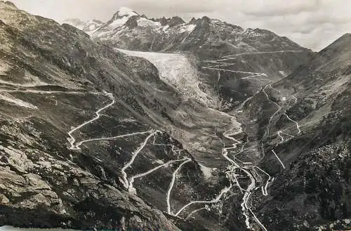 Switzerland postcard restaurant Alpenrosli Grimsel Passhohe