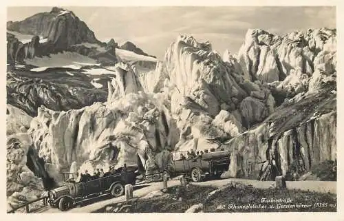 Switzerland postcard Furkastrasse mit Rhonegletscher