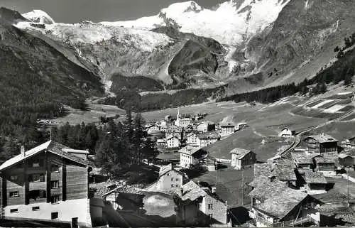 Switzerland postcard Saas Fee mit Feegletscher Allalinhorn und Alphubel