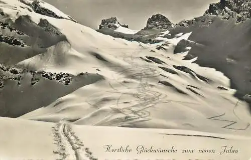 Switzerland postcard Herzliche Gluckwunche zum neuen Jahre