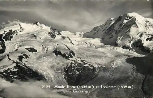 Switzerland postcard Monte Rosa et Lyskamm depuis Gornergraf