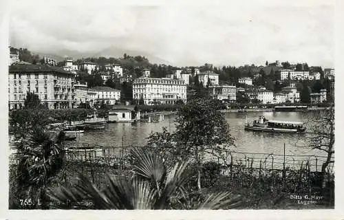 Switzerland postcard Lugano paradiso 1938