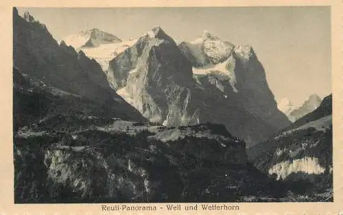 Switzerland postcard Reuti panorama well und wetterhorn